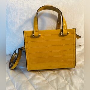 ASOS Yellow Croc-Embossed Mini Bag